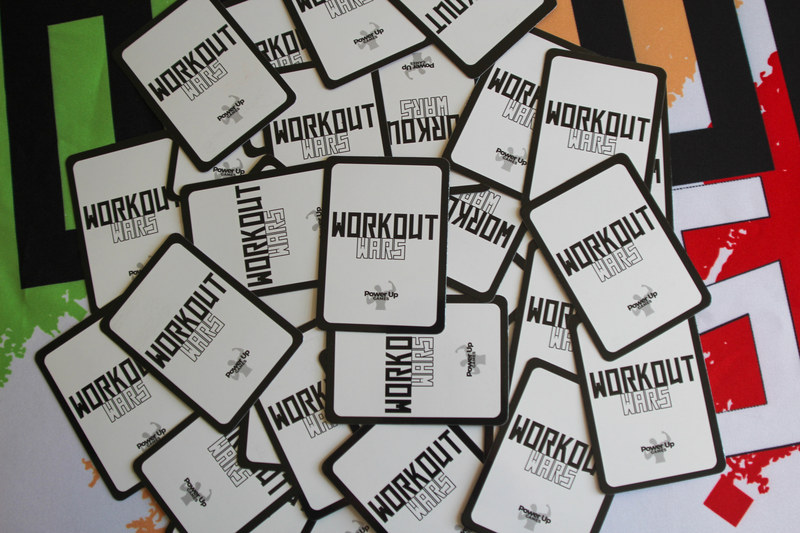 Workout Wars cards showing their printed backs.